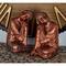 Set of 2 Bronze Bohemian Polystone Buddha Sculpture 5" x 9"